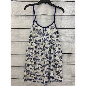Kensie Blue & White Tropical Print Sleeveless Dress Size M